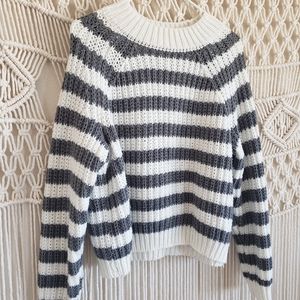 Gray and white sweater